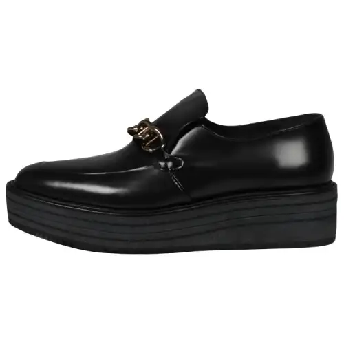 PRADA Spazzolato Leather Loafers 4cm Women's Black