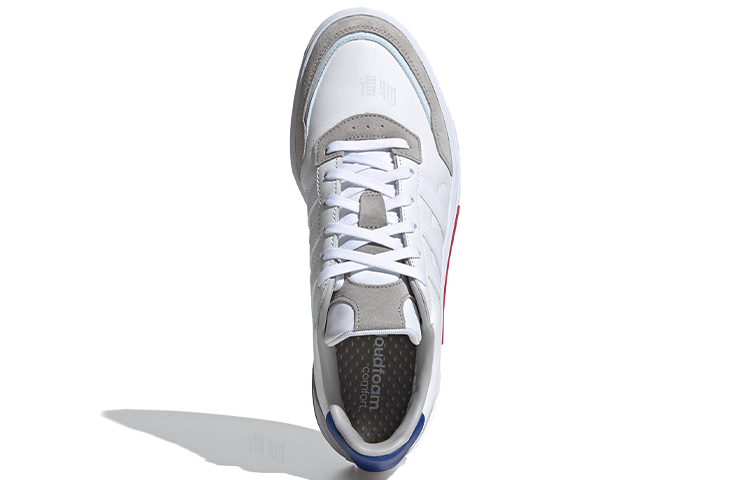 Мужские кеды adidas neo Courtmaster (бежево-белые с серым, красным и синим) — Бежевыйбелый / серый / красный / синий — фото 5