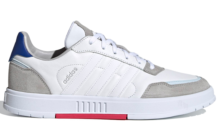 Мужские кеды adidas neo Courtmaster (бежево-белые с серым, красным и синим) — Бежевыйбелый / серый / красный / синий — фото 2
