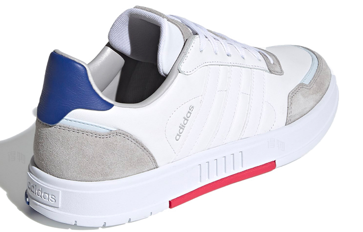 Мужские кеды adidas neo Courtmaster (бежево-белые с серым, красным и синим) — Бежевыйбелый / серый / красный / синий — фото 4