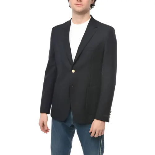 PRADA Business Suits Men's Black Moderate Business Suit