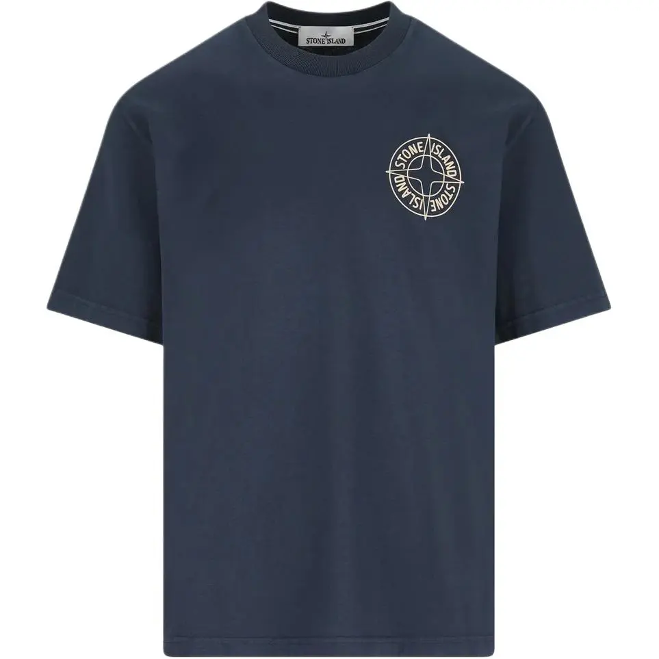 Stone Island Logo Printed Crewneck T-Shirt