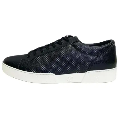 LOUIS VUITTON Leather Low top Skateboard Shoes Men's Black