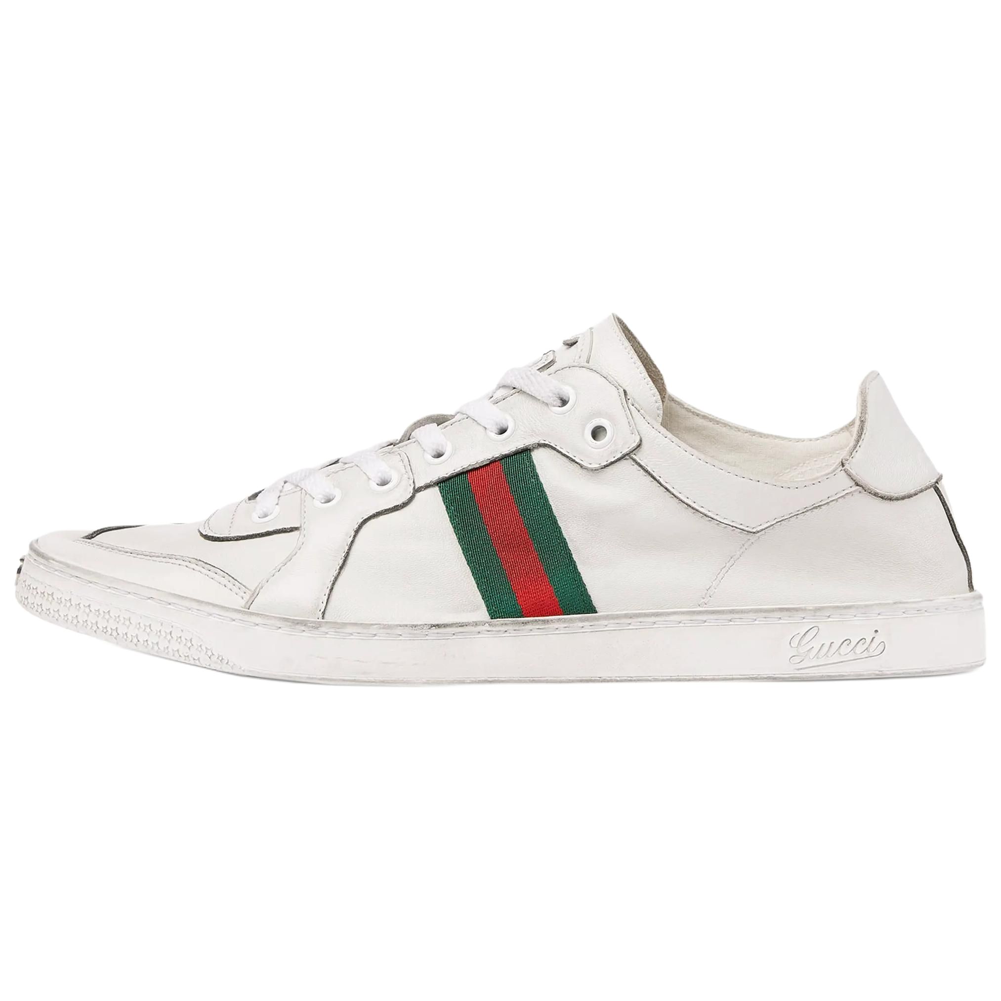 Мужские кеды Gucci Stretch (белые)