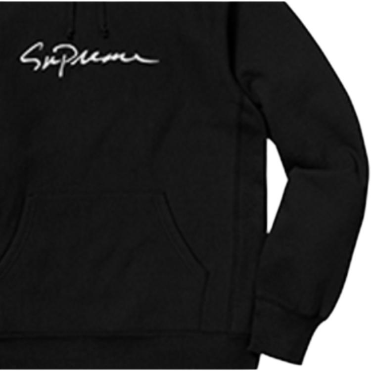 Худи Supreme FW18 Classic Script Hooded Sweatshirt (черный) — фото 2