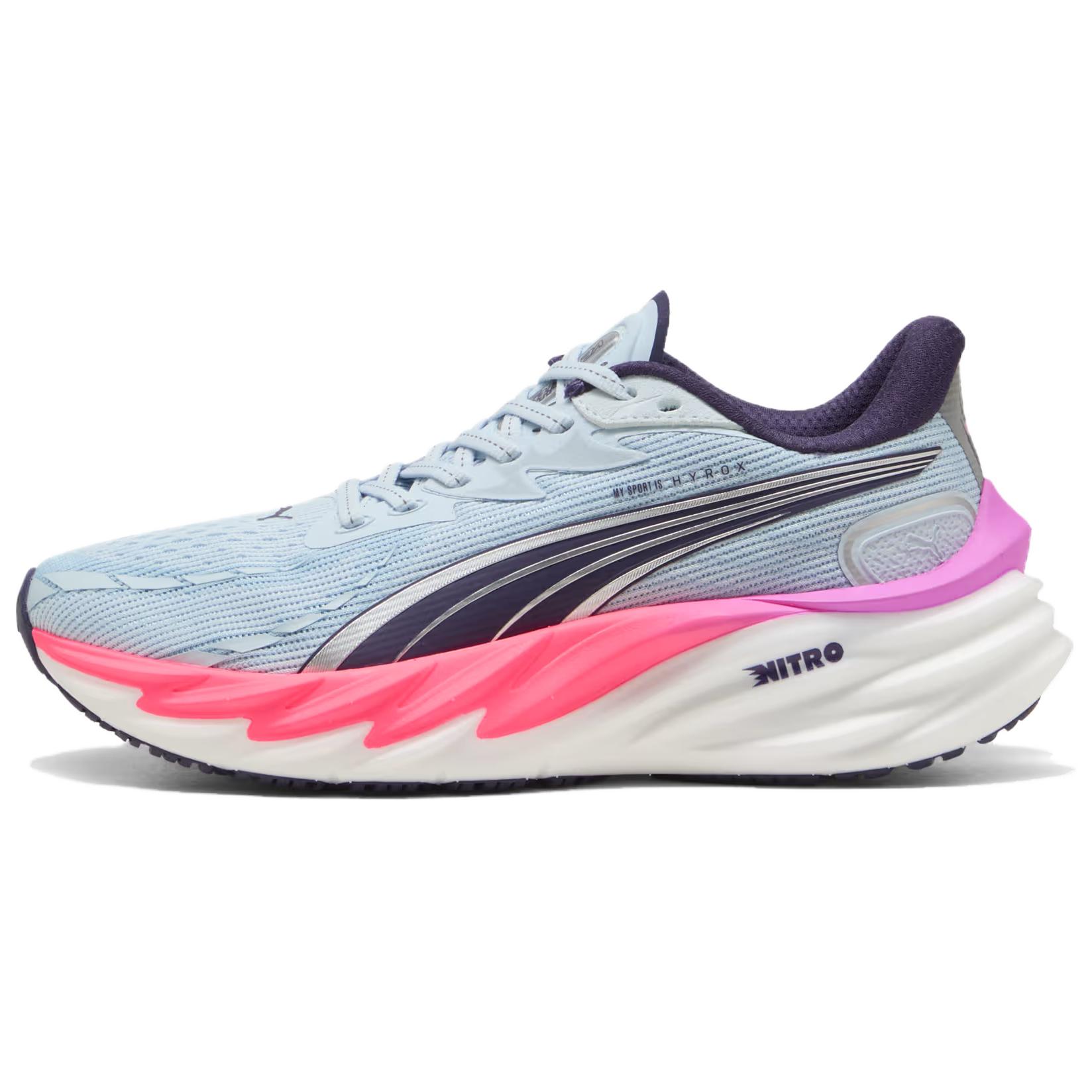 Женские кроссовки PUMA × hyrox Velocity NITRO 4 WNS (серо-синие)