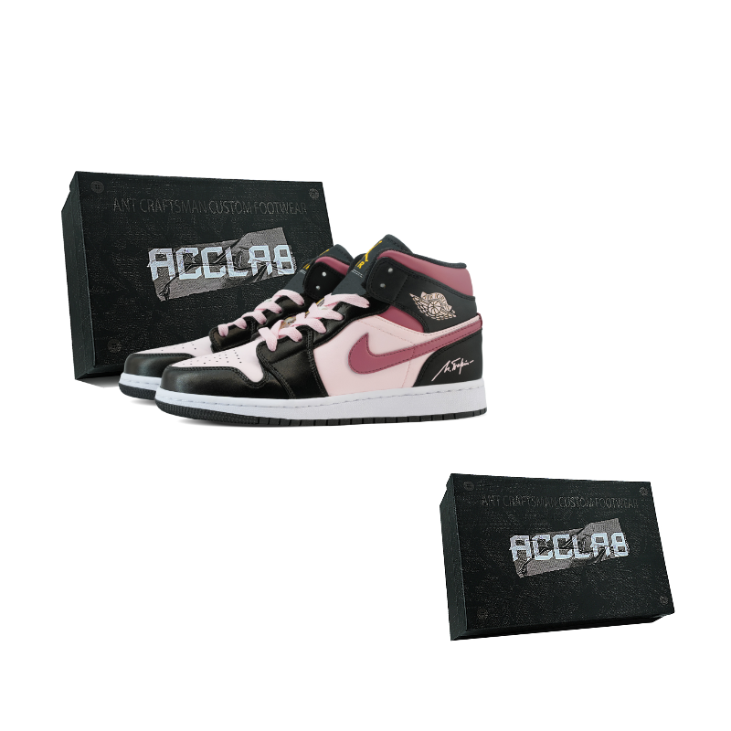 Jordan Air Jordan 1 High top Vintage Basketball Shoes Women’s Black Pink