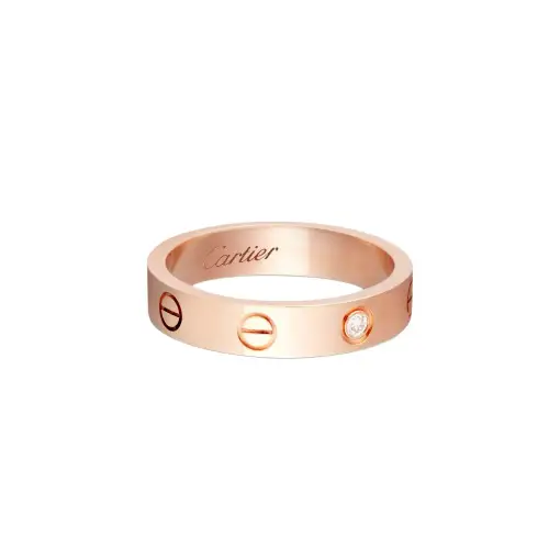 CARTIER LOVE Diamond 18K Rose Gold Rings Unisex Rose Gold