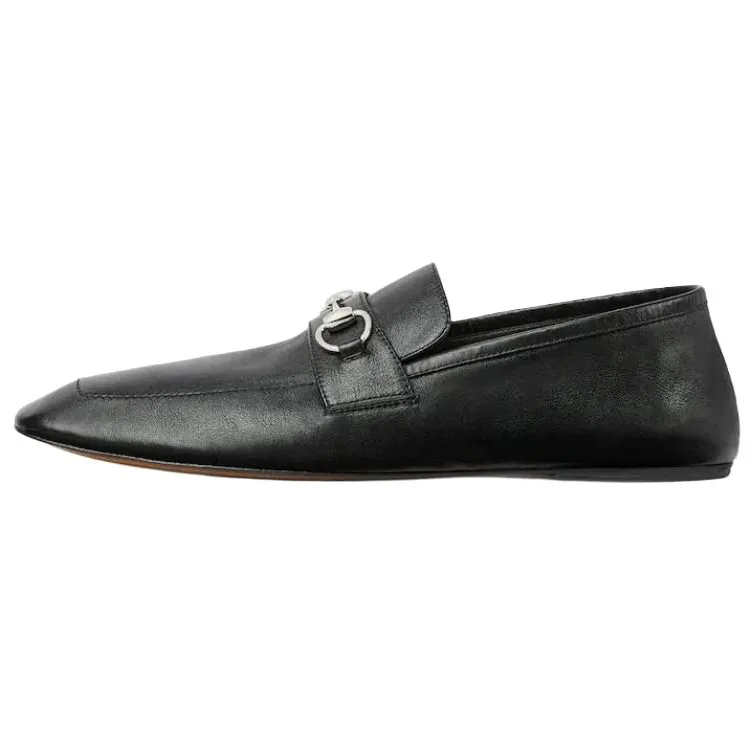 GUCCI Horsebit Ragazzo Leather Casual Leather Shoes Men's Black