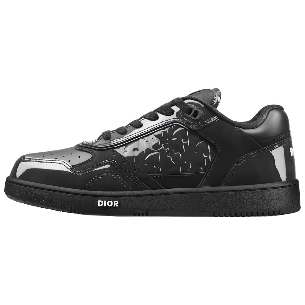 DIOR B27 Low Black Patent DIOR Oblique Gravity Embossed