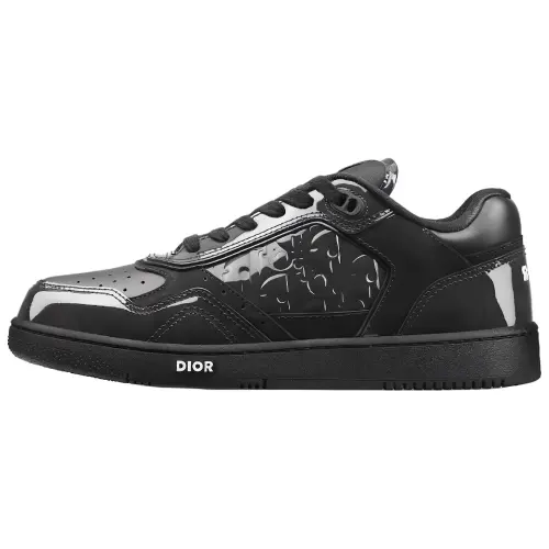 DIOR B27 Low Black Patent DIOR Oblique Gravity Embossed