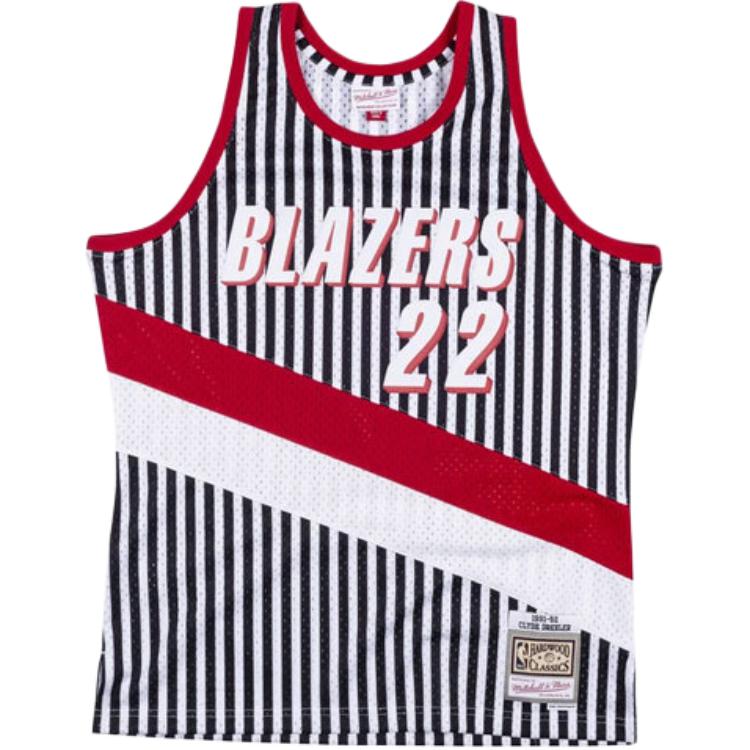 Mitchell Ness x Nba Clyde Drexler striped swingman vest