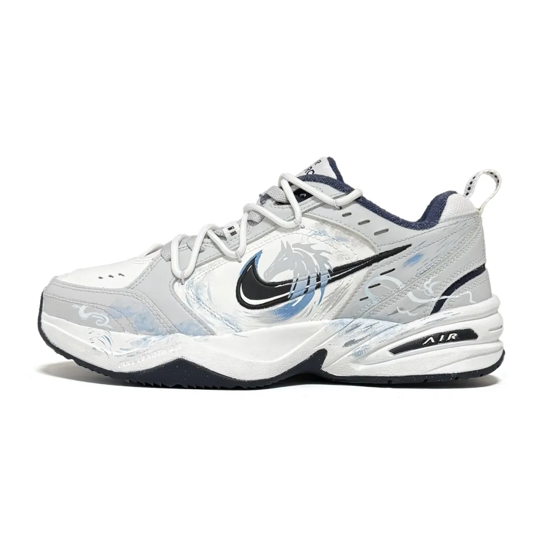 Nike Air Monarch 4 Leaping Ahead Abrasion Resistant Height Increasing Low top Chunky Sneakers Men's Gray