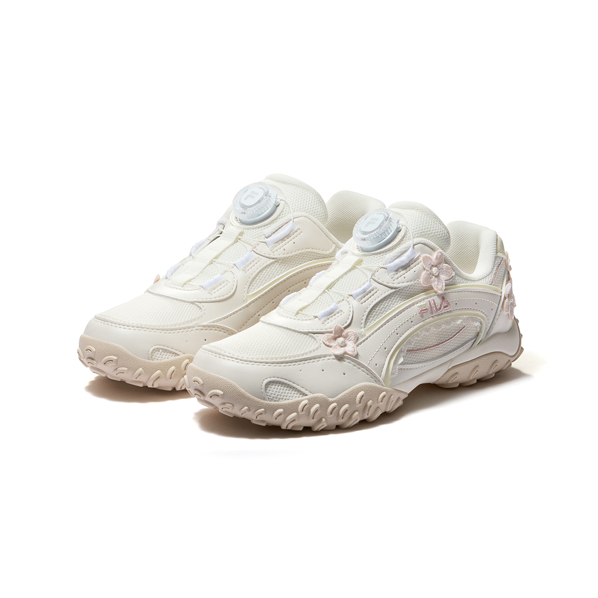 Детские кроссовки Fila KIDSHeritage-FHT SUSAN/ (бело-розовые) — 雪白/纱白 /斐乐白/太空银 — фото 4