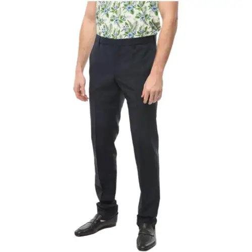 PRADA Casual Pants Men's Blue Moderate Straight Fit Pants