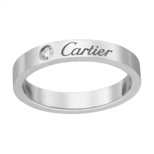 CARTIER C DE CARTIER Platinum Diamond Rings Unisex White Gold