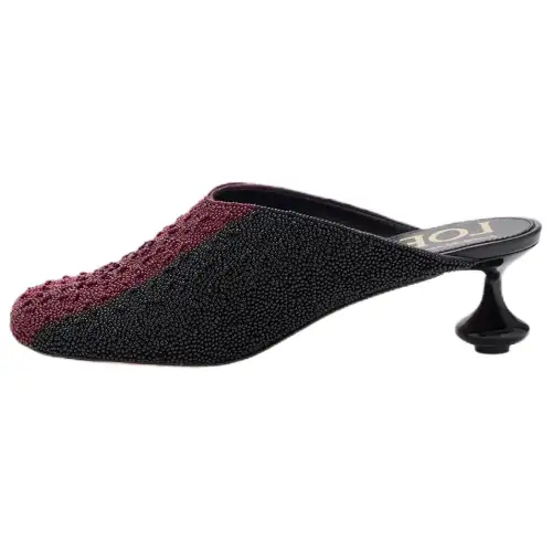 LOEWE Toy Closed Toe Slippers 4.5cm Women's Black Red