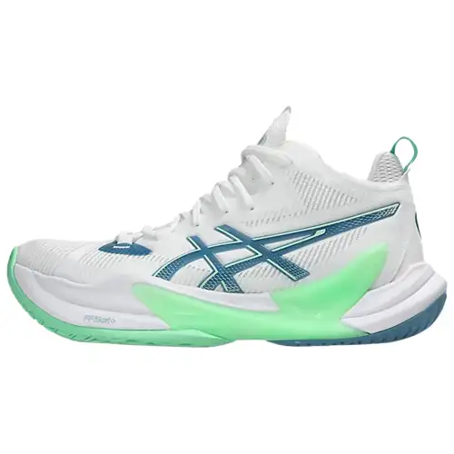 ASICS METARISE 2 Comfortable, durable and supportive volleyball shoes for men, white and teal
