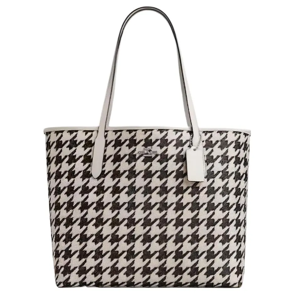COACH City Coated Canvas With Leather Tote Bag, Shopping Bag, Handbag, Shoulder Bag Women's Yellow & Black