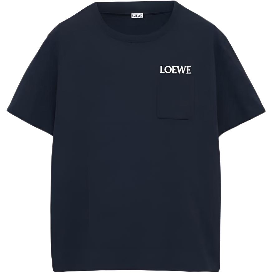 Мужская футболка LOEWE с накладным карманом (белая)