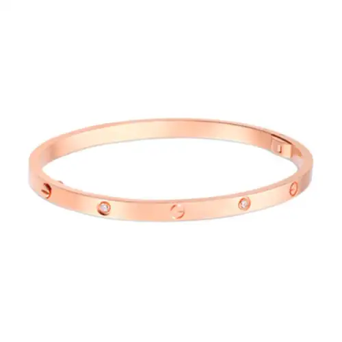 Cartier, classic diamond golden bracelet for men and women, 3.65mm, 750 sample gold, for beloved, pink gold