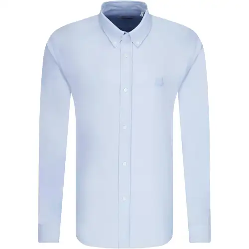 KENZO Classic Tiger Head Shirts Men's Light Blue Pointed Collar Moderate Shirt