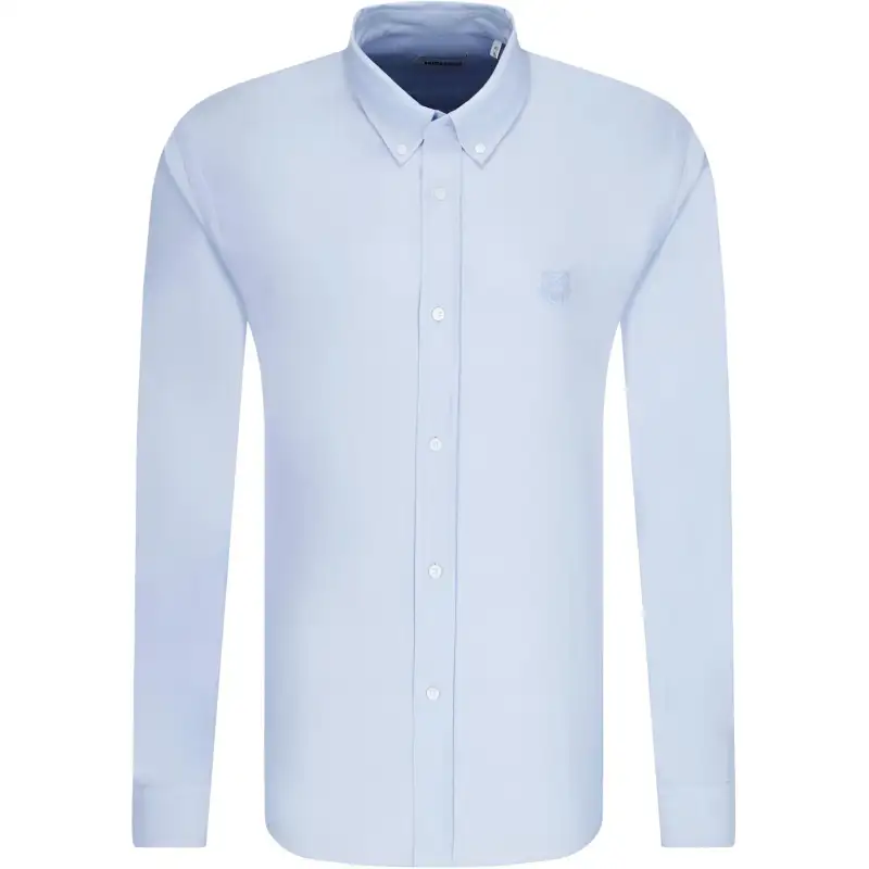 KENZO Classic Tiger Head Shirts Men's Light Blue Pointed Collar Moderate Shirt