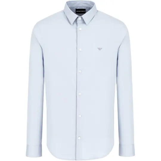 EMPORIO ARMANI Logo Embroidered Buttoned Shirt