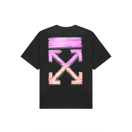 OFF-WHITE граффити с градиентным принтом в виде стрелок на спине, модная легкая роскошная модная универсальная футболка, одинаковый стиль для мужчин и женщин