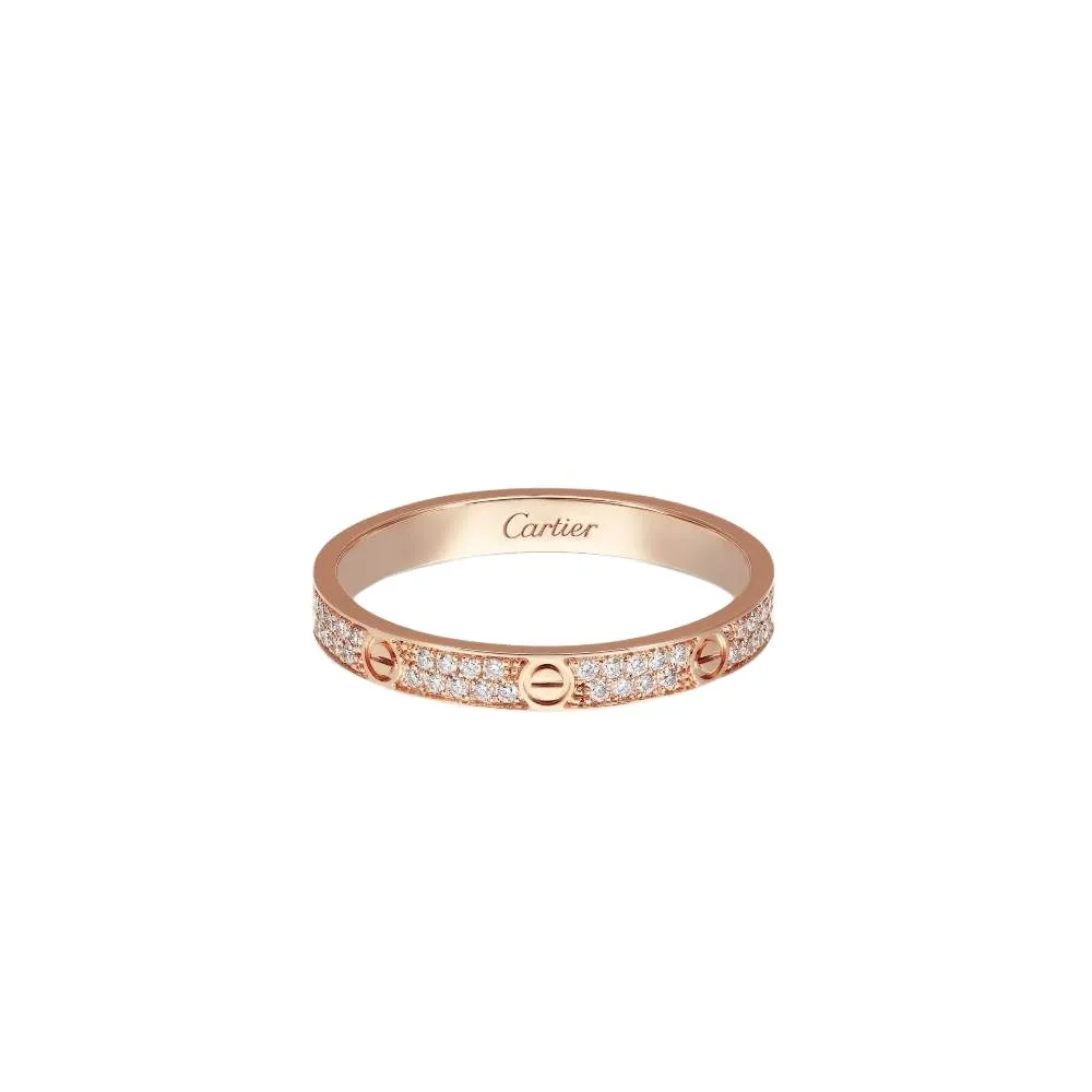 CARTIER Love Diamond Rings Women's Rose Gold