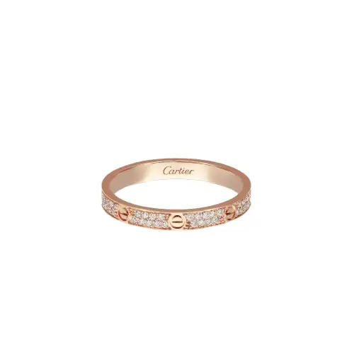 CARTIER Love Diamond Rings Women's Rose Gold