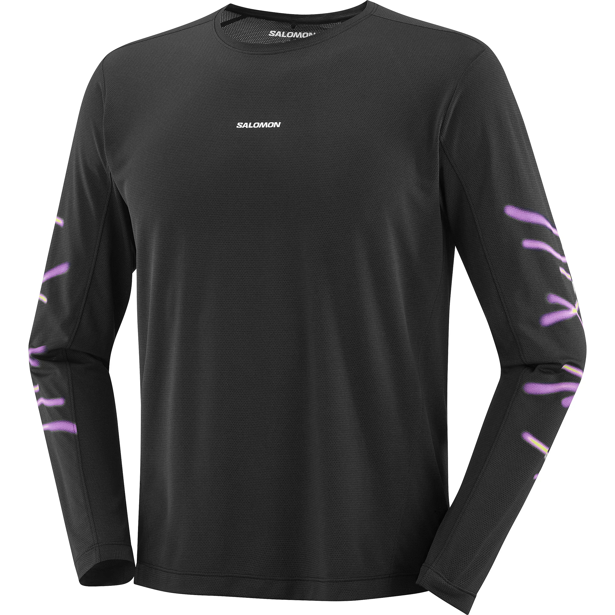 Мужская футболка Salomon Running T-Shirt (черно-фиолетовая)