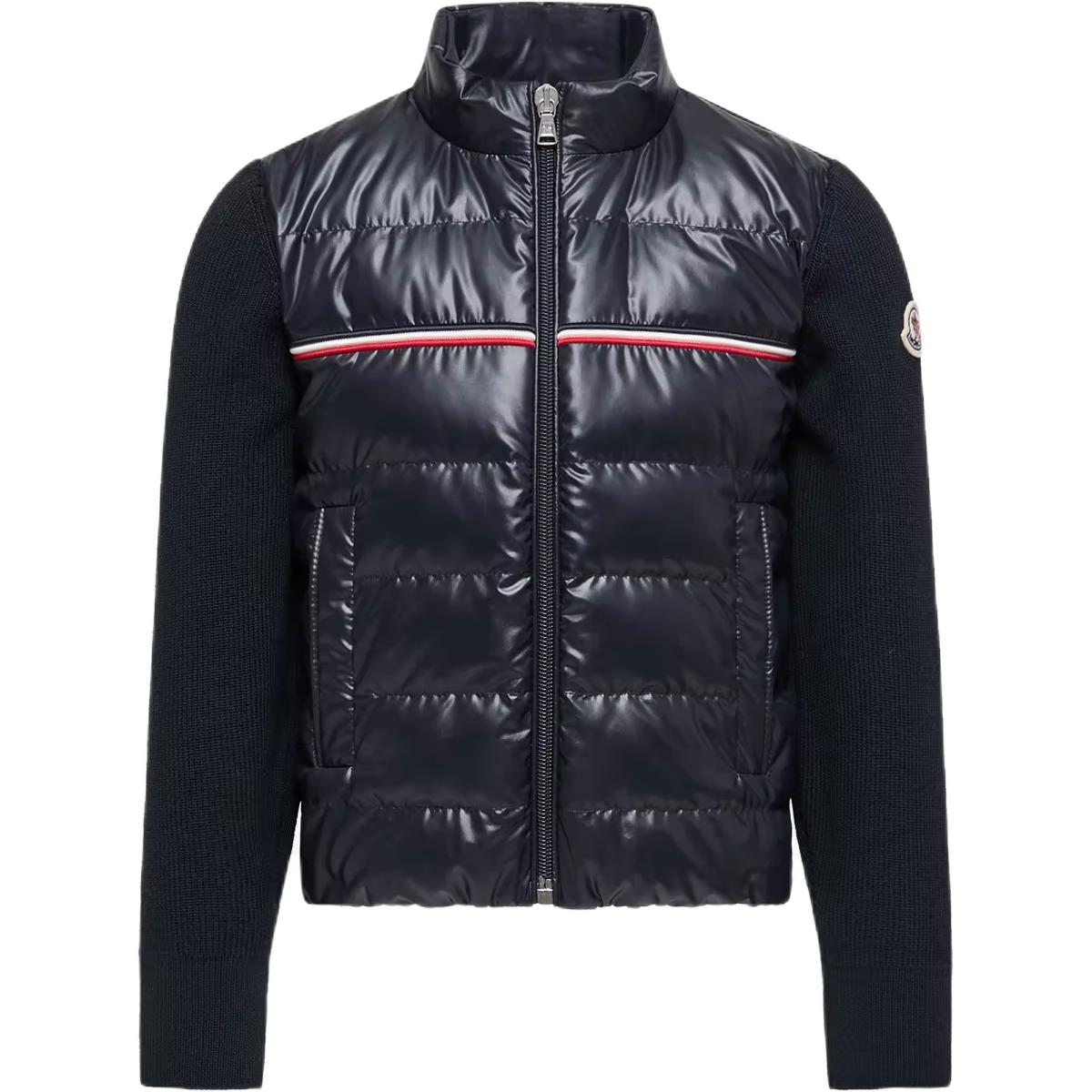 Детский пуховик-кардиган Moncler Padded Corduroy (синий)