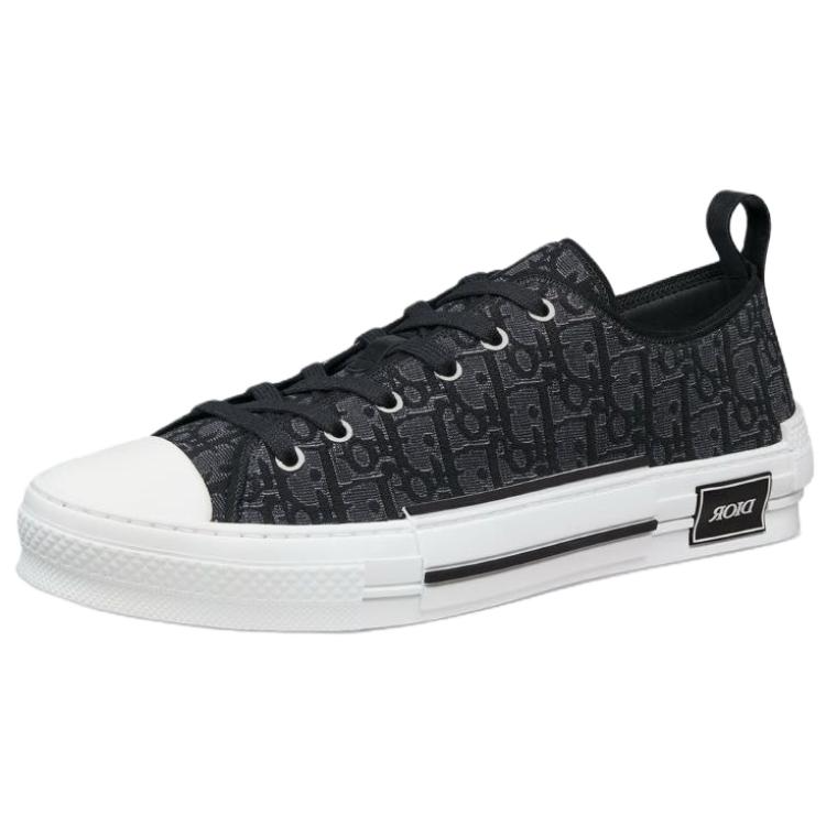 Мужские кеды Dior B23 League Oblique (серебристо-черные) — фото 4