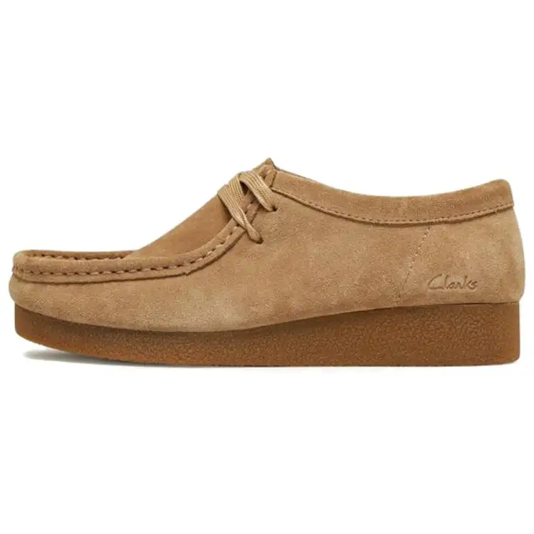 Clarks Cow Split Leather Lightweight Low top Casual Shoes Women's Khaki