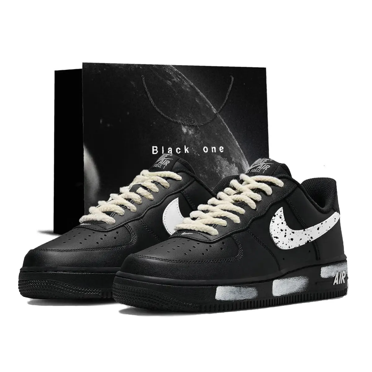 Nike Air Force 1 Low top Skateboard Shoes Unisex Black White