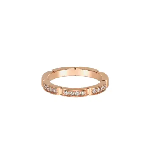 Cartier 2010s 18K Rose Gold Maillot Panthere Diamonds Ring