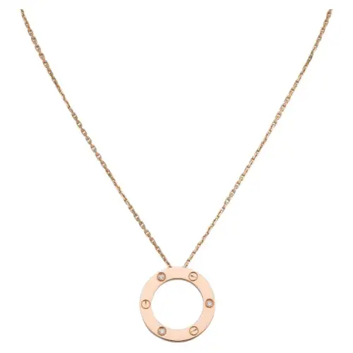 【Pre-Owned】pre-owned 18kt rose gold Love diamond necklace
