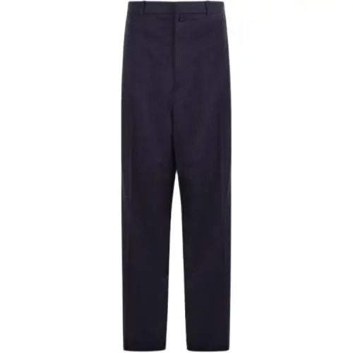 Balenciaga Casual Pants Women's Blue Moderate Straight Fit Pants