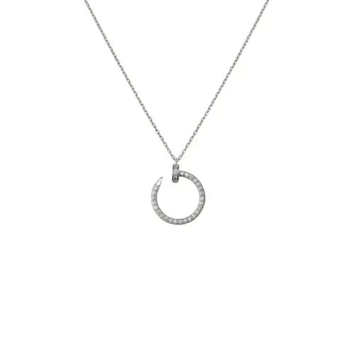 Cartier 10's 18kt White Gold Juste Un Clou Diamond Necklace