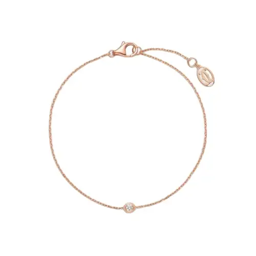 CARTIER D'Amour Collection 18K Gold Diamond Bracelets Unisex Rose Gold
