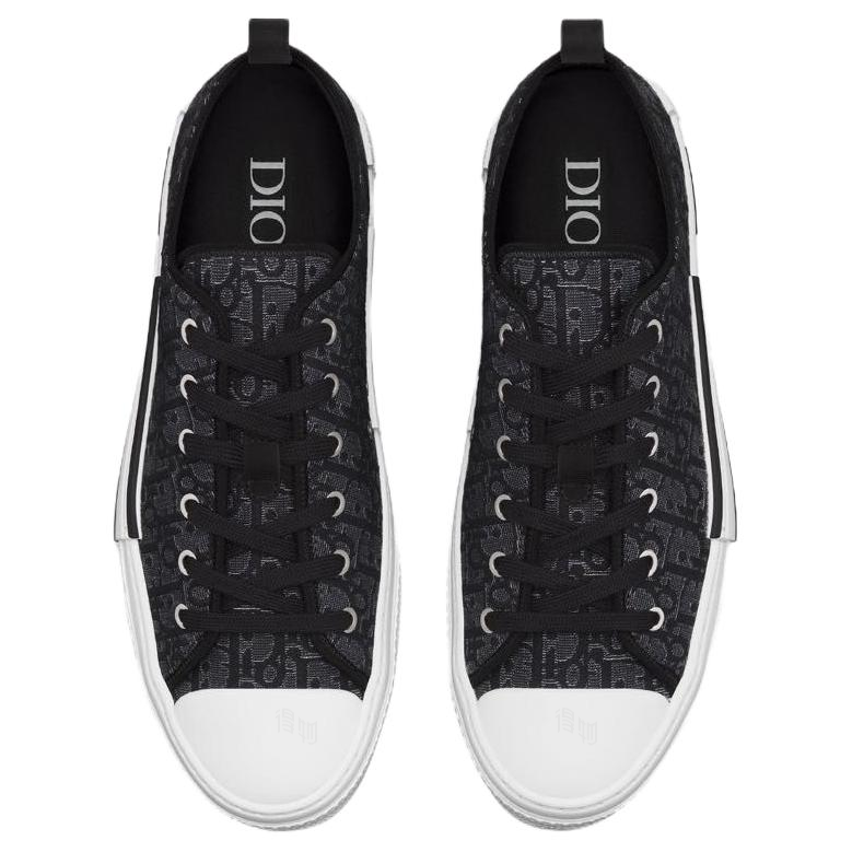 Мужские кеды Dior B23 League Oblique (серебристо-черные) — фото 5