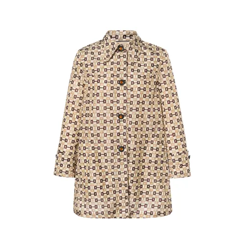 GUCCI Graphic Printed Mid Length Coat