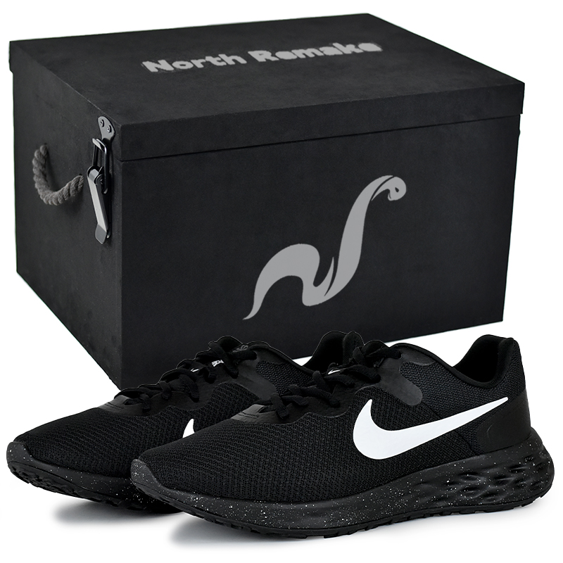 Nike REVOLUTION 6 Cushioning Breathable Lightweight Low top Running Shoes Unisex Black