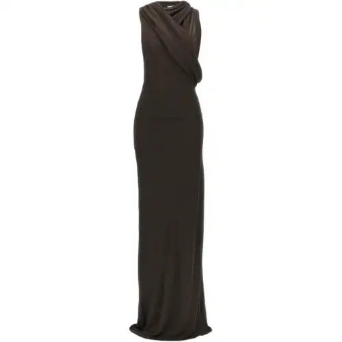 SAINT LAURENT Sleeveless Dress Women's Brown