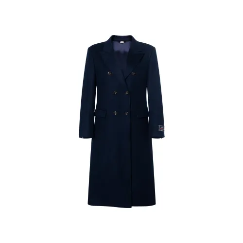 GUCCI Coats Women's Dark Blue Lapel Moderate