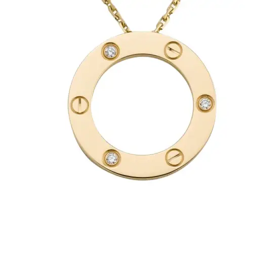 Cartier 2010s 18K Rose Gold Love Diamond Necklace