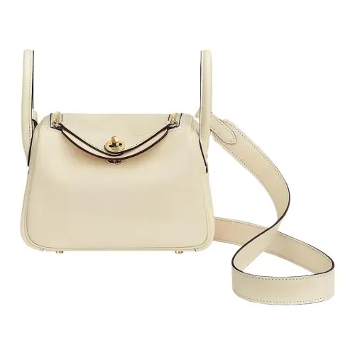 HERMES Lindy Swift Calfskin Handbag 19 Women's I2 Nata Cream White