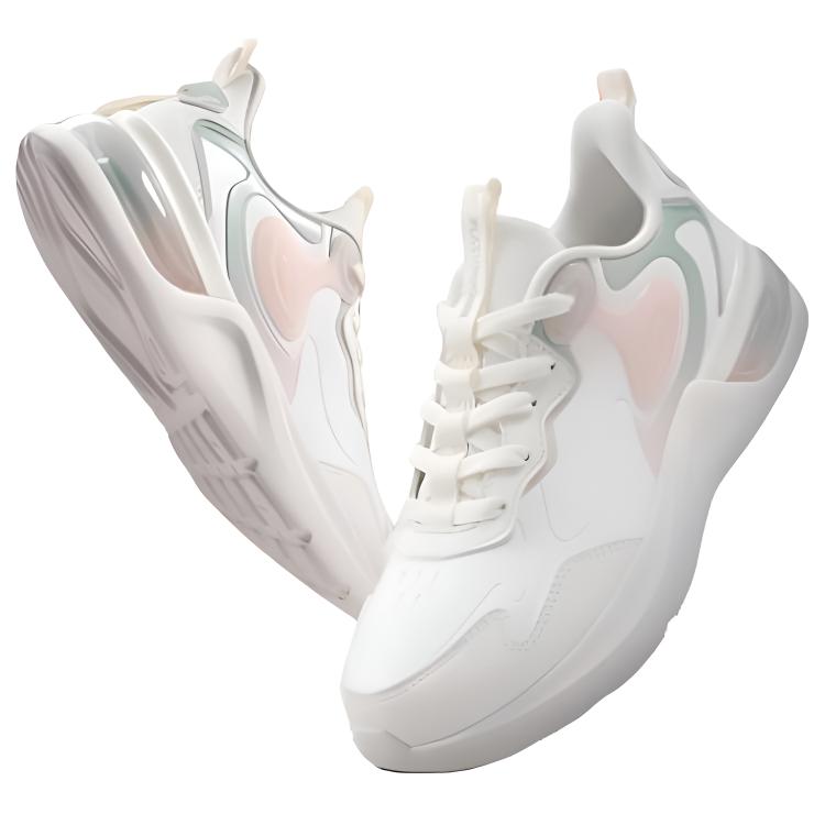 QIAODAN Slip Resistant, Abrasion Resistant, Waterproof Low top Running Shoes Women’s White Cyan