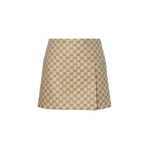 GUCCI Gg Glitter Canvas Skirt 'Gold'